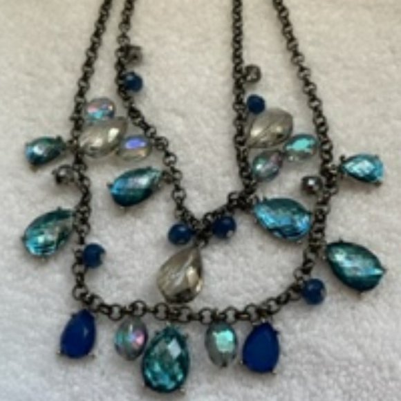 Blue/Aqua/Turquoise Layered Necklace - Picture 3 of 15